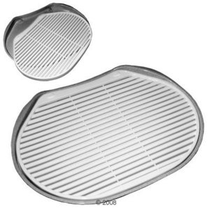  Kattenbakmat met opvang ruimte zilver-wit