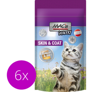 Mac’s Shakery Kattensnoepjes Skin & Coat - Graanvrij - Gebits Reinigend - 6 x 60g